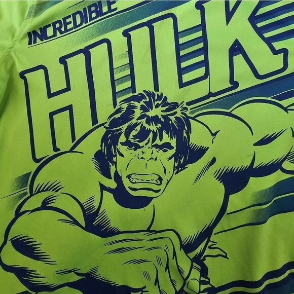Boy's Incredible Hulk Performance Short Sleeve Shirt Size 10 - Picture 5 of 5